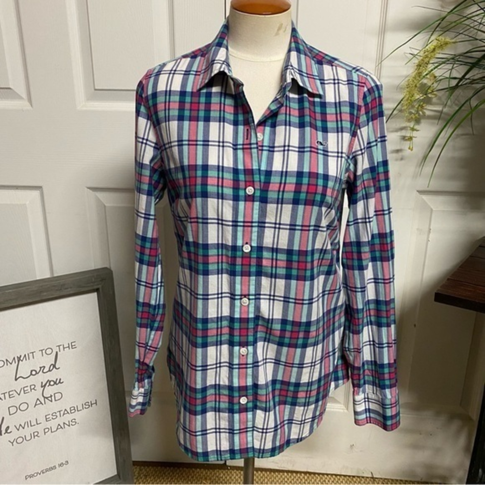 Vineyard Vines Button Down Plaid Long Sleeve 4``‎